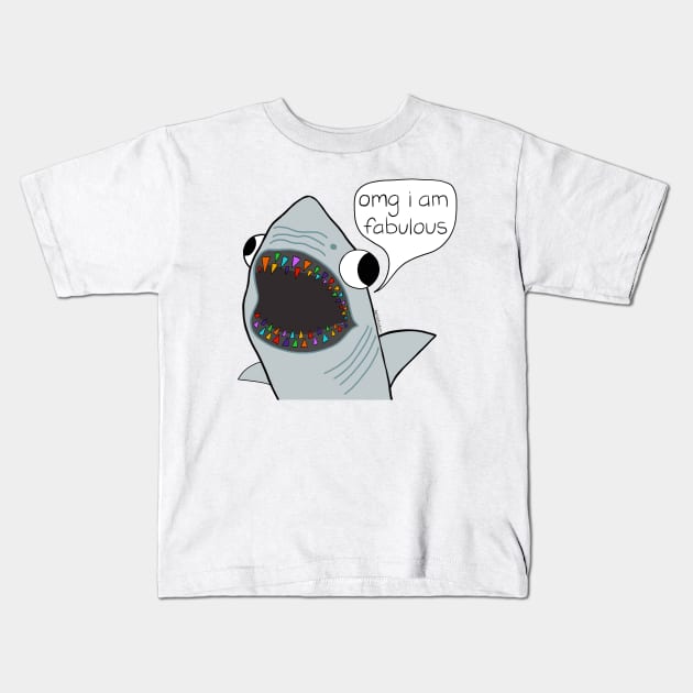 FabulouShark Kids T-Shirt by katiebokan